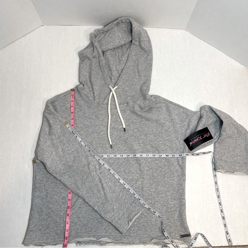 BNWT Betsey Johnson raw hem stylish flare sleeve hoodie size small PRICE FIRM - Picture 6 of 13